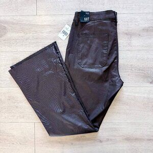 Kut From The Kloth High Rise "Stella" Flare Coated Brown Jeans Size 16